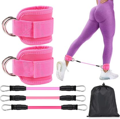 Elevate Your Workout with Adjustable TPE Resistance Bands Ankle Straps for Glute and Leg Training - Perfect for Home Gym and Yoga!