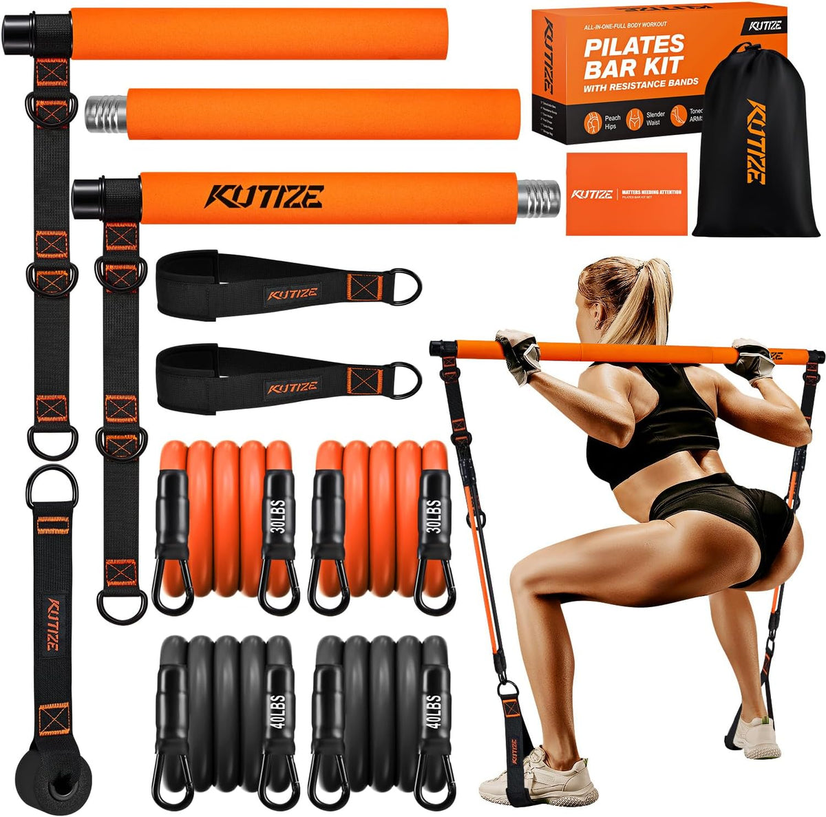 Ultimate Portable Pilates Bar Kit with Resistance Bands for Total Body Workouts