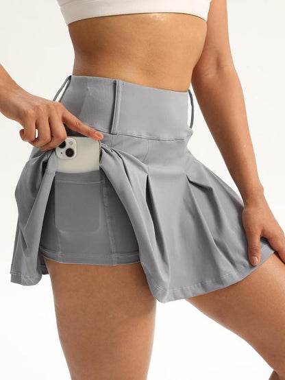 High Waist Pleated Gym Skorts
