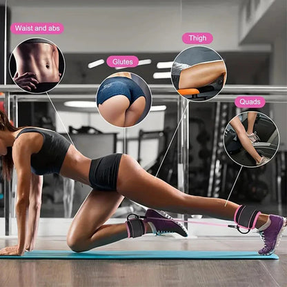 Elevate Your Workout with Adjustable TPE Resistance Bands Ankle Straps for Glute and Leg Training - Perfect for Home Gym and Yoga!