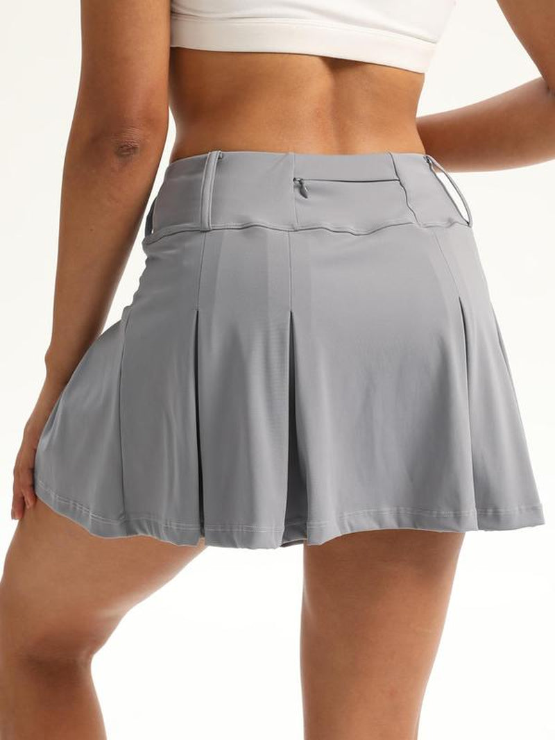 High Waist Pleated Gym Skorts