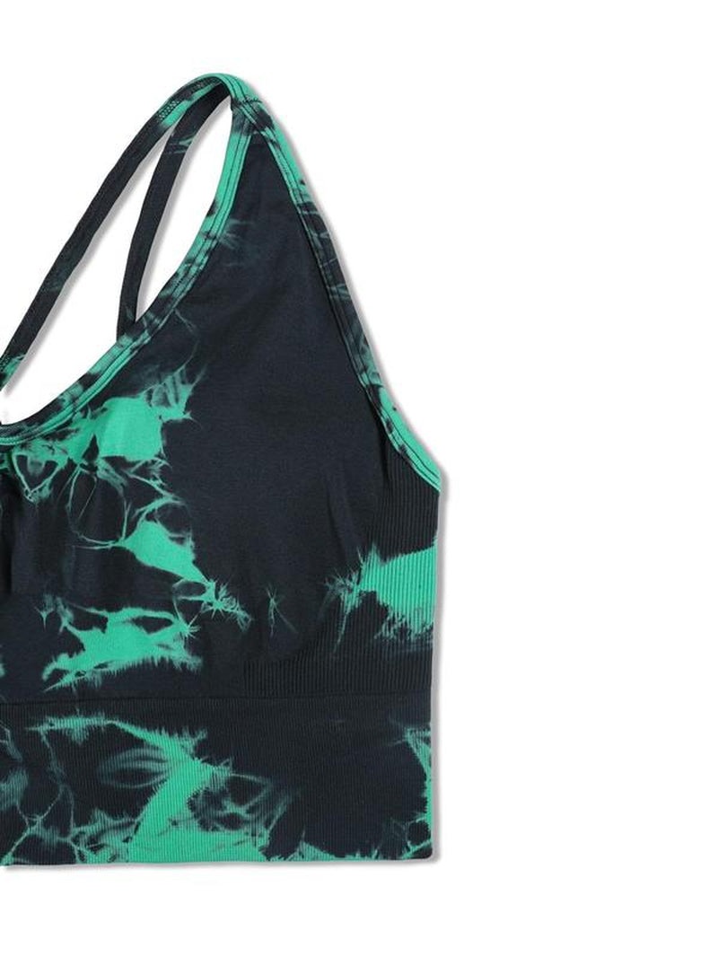 Plus Size Printed Tie Dye Sports Bra