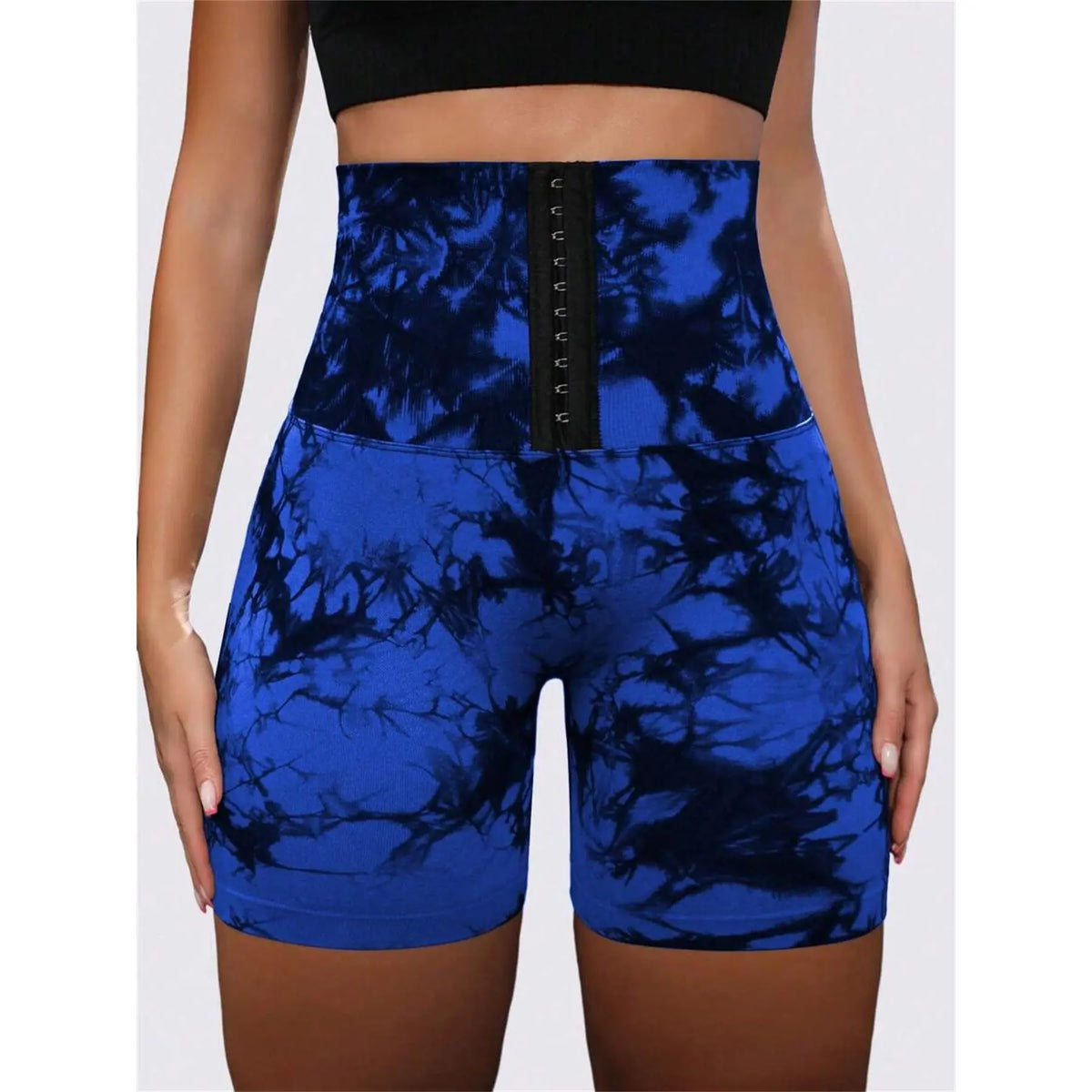 Tie-Dyed Wide-Waist Slim Fit Fitness Shorts