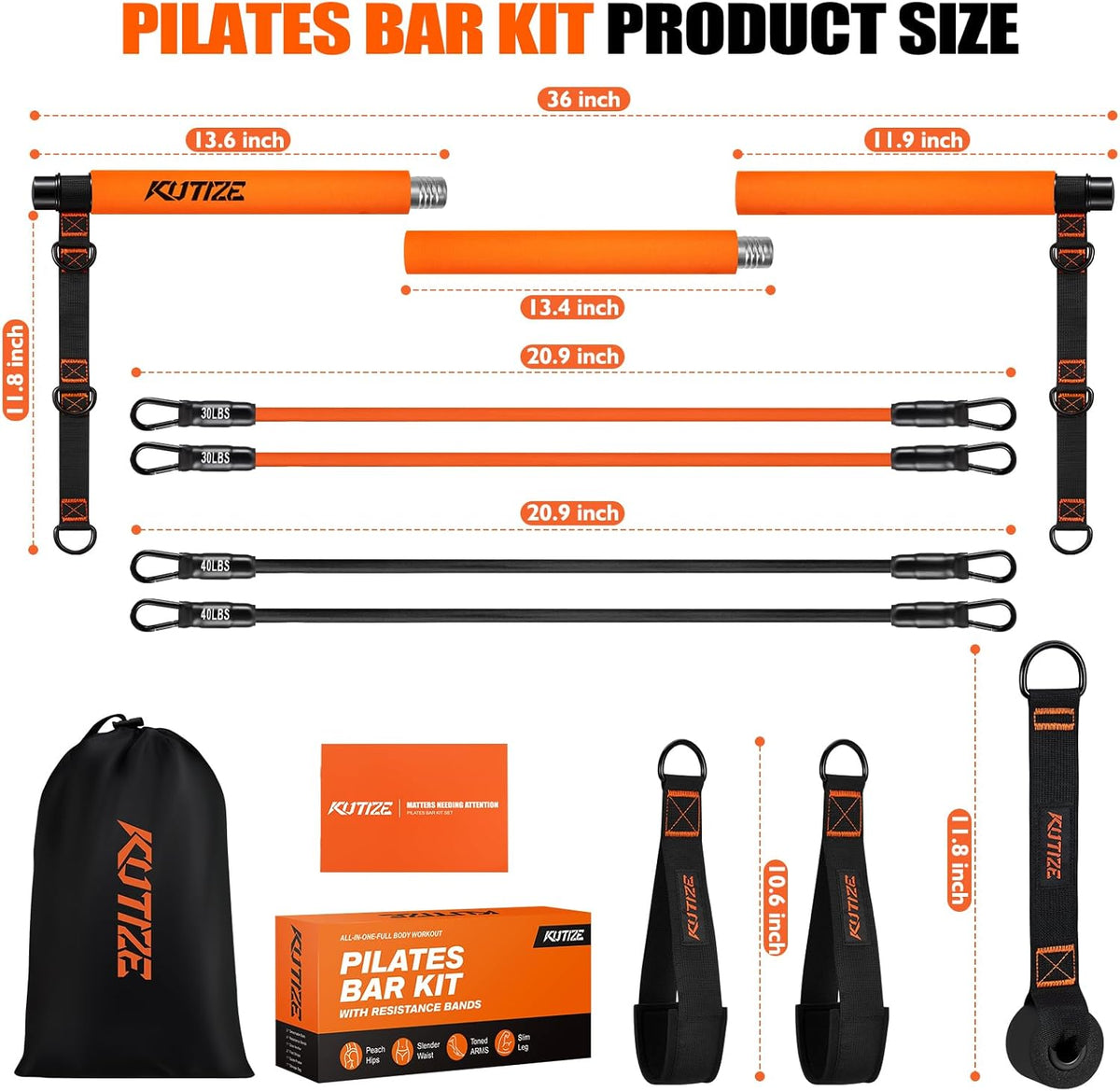 Ultimate Portable Pilates Bar Kit with Resistance Bands for Total Body Workouts