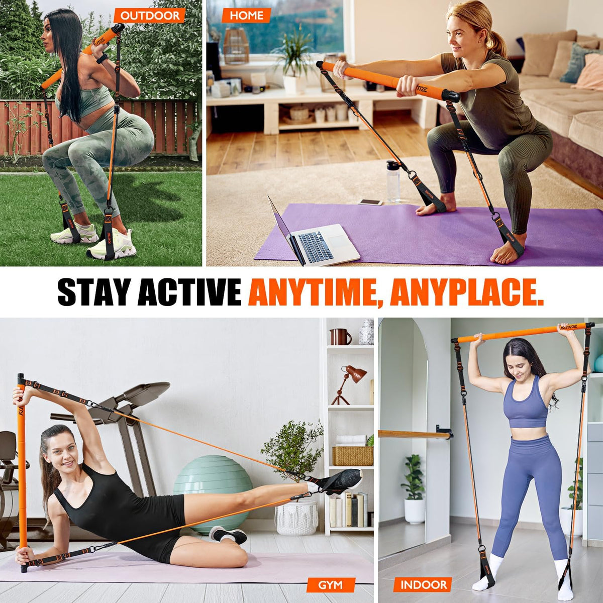Ultimate Portable Pilates Bar Kit with Resistance Bands for Total Body Workouts