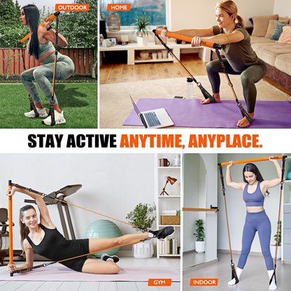 Ultimate Portable Pilates Bar Kit with Resistance Bands for Total Body Workouts