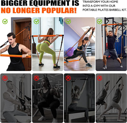 Ultimate Portable Pilates Bar Kit with Resistance Bands for Total Body Workouts