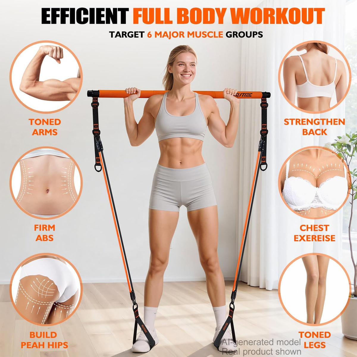 Ultimate Portable Pilates Bar Kit with Resistance Bands for Total Body Workouts