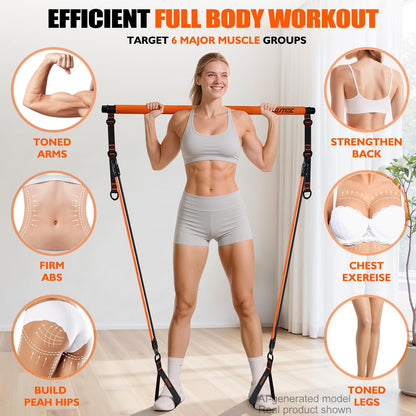 Ultimate Portable Pilates Bar Kit with Resistance Bands for Total Body Workouts