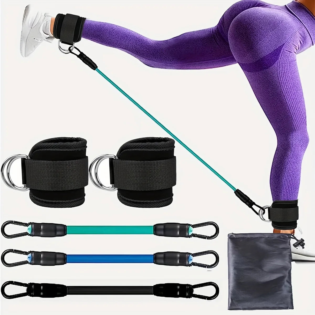 Elevate Your Workout with Adjustable TPE Resistance Bands Ankle Straps for Glute and Leg Training - Perfect for Home Gym and Yoga!