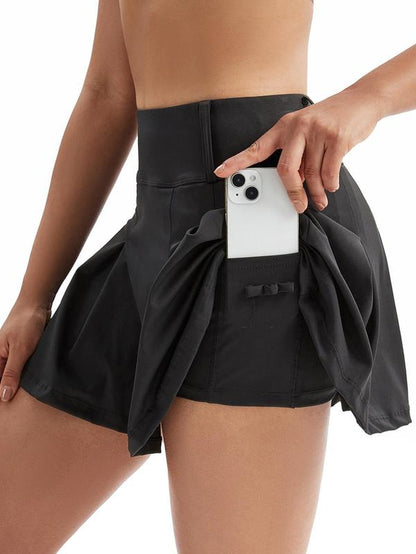 High Waist Pleated Gym Skorts