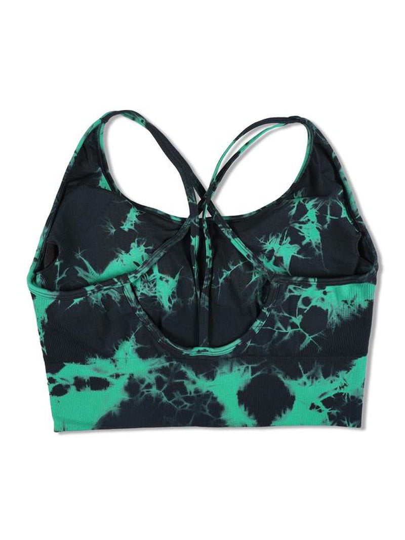 Plus Size Printed Tie Dye Sports Bra