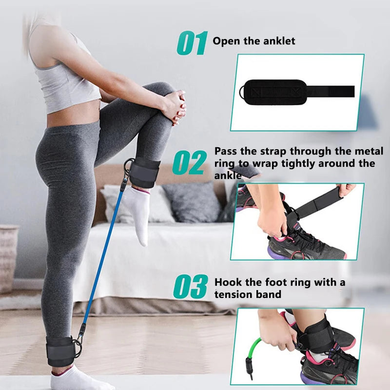 Elevate Your Workout with Adjustable TPE Resistance Bands Ankle Straps for Glute and Leg Training - Perfect for Home Gym and Yoga!