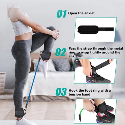 Elevate Your Workout with Adjustable TPE Resistance Bands Ankle Straps for Glute and Leg Training - Perfect for Home Gym and Yoga!